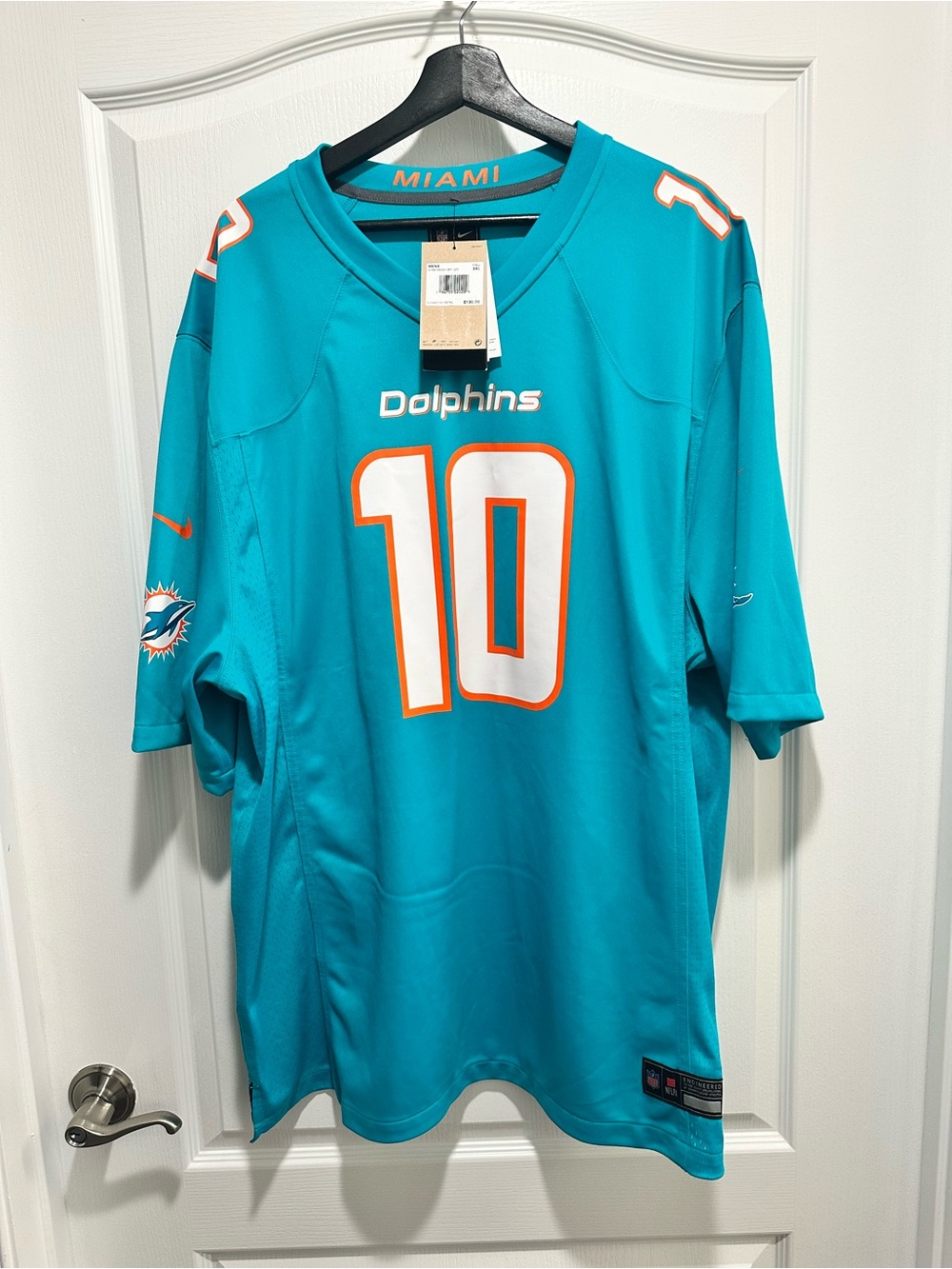 Nike Miami Dolphins NFL Game Jersey Tyreek Hill #10 Aqua Men’s Size 3XL